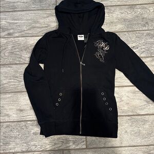 Harley-Davidson Black Hoodie with Embroidered Design